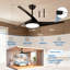 52 po Ventilateur de plafond standard à 3 pales avec fixation à tige fixe avec lumière DEL à intensité variable 3 couleurs, télécommande, moteur à courant continu réversible-2057830537-2057830538