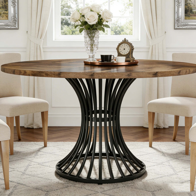 Table de salle à manger Farmhouse, Noir et brun