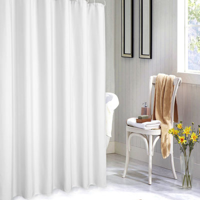 Waterproof Polyester Shower Curtain, Mildew Resistant, Easy Care, Hooks Included, Perfect for Standard Bathrooms and Shower Stalls, Multiple Sizes and Colors Available