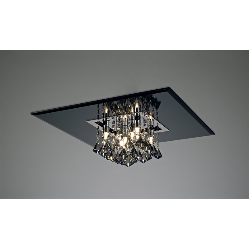 Lopez Flush Mount, 8 Light, Smoked Mirror