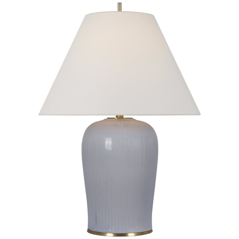 Thomas O'Brien Opera 30" Table Lamp with Linen Shade, Blue