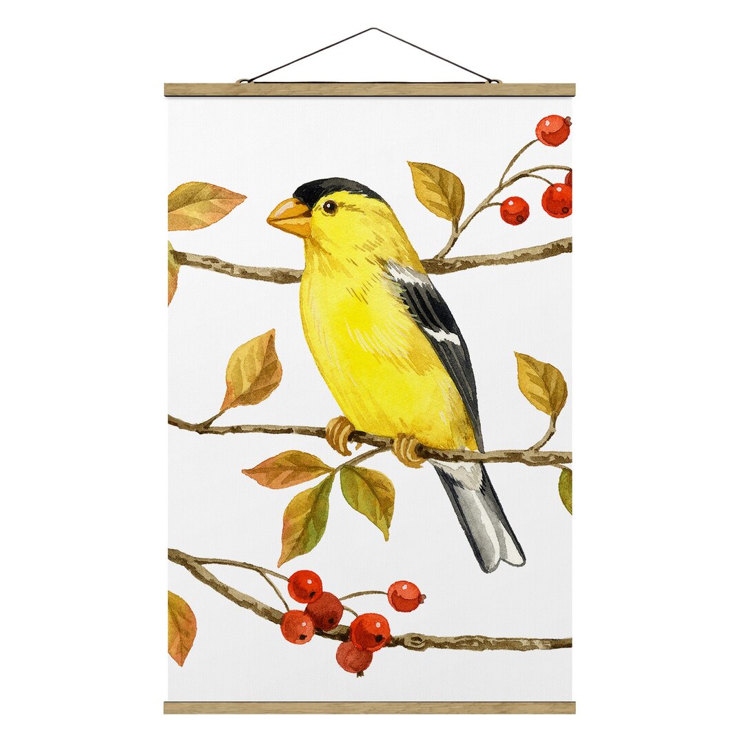 Stoffbild Birds and Berries - Goldfinch