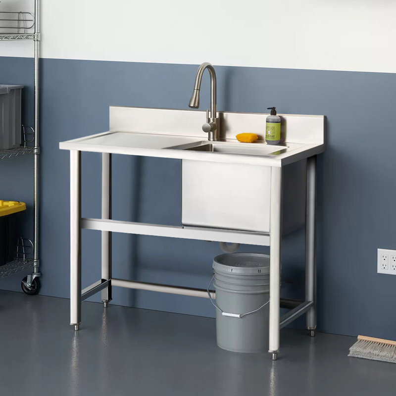 Wayfair Basics™ Arignote 600mm W Single Bowl Stainless Steel Farmhouse / Apron Kitchen Sink