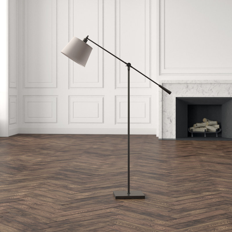 Real Simple Task Floor Lamp, Snowflake, Gunmetal Powder Coat