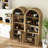  71'' Kitchen Pantry Storage Cabinet With Bookcases, Glass Display Doors, Drawers and Open Shelves(Set Of 3)-230826887