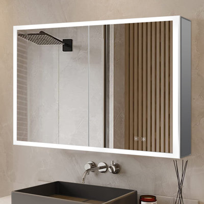 Armoire à pharmacie à miroir à fixation en surface avec désembueur à DEL l 36 po x H 28 po Mesa