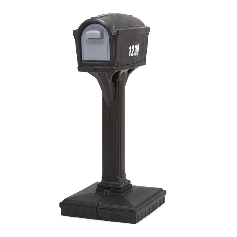 Dig Free Easy Up Classic Post Mounted Mailbox, Black