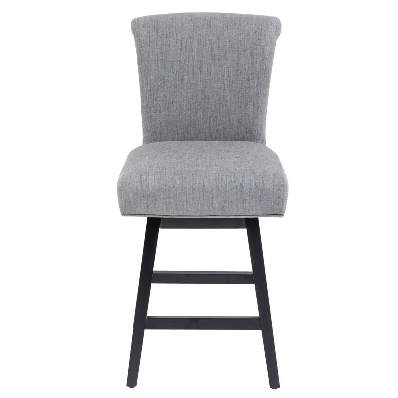 Dierks Swivel Upholstered Counter Stool, Gray