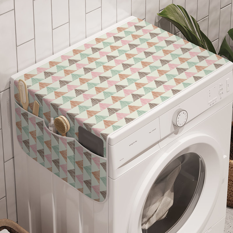 Ambesonne Geometric Washing Machine Organizer Pack of 2 47" x 18.5" Multicolor