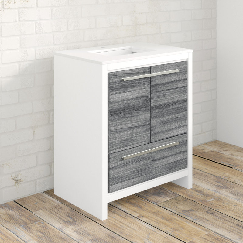 Ensemble de meuble-lavabo simple 30 po Meraris, Gris cendré