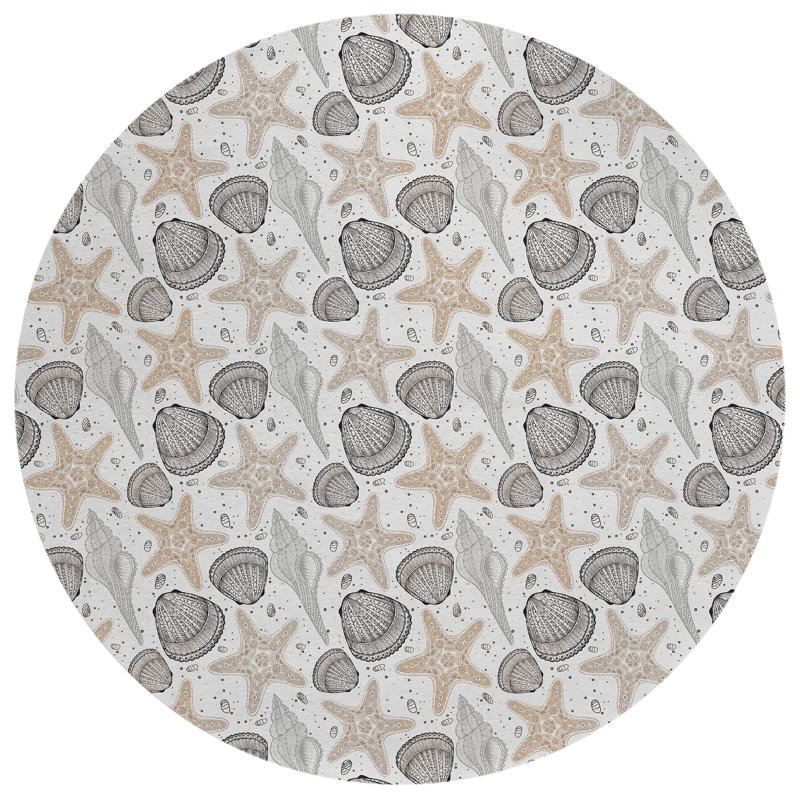 Tapis intérieur / extérieur en polyester tissé à la machine Deniela, Rond 8 pi