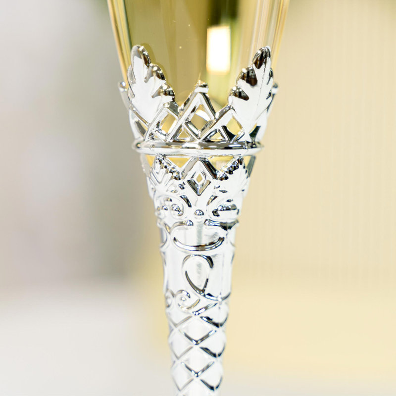 Flûte à champagne jetable en plastique basique, Argent