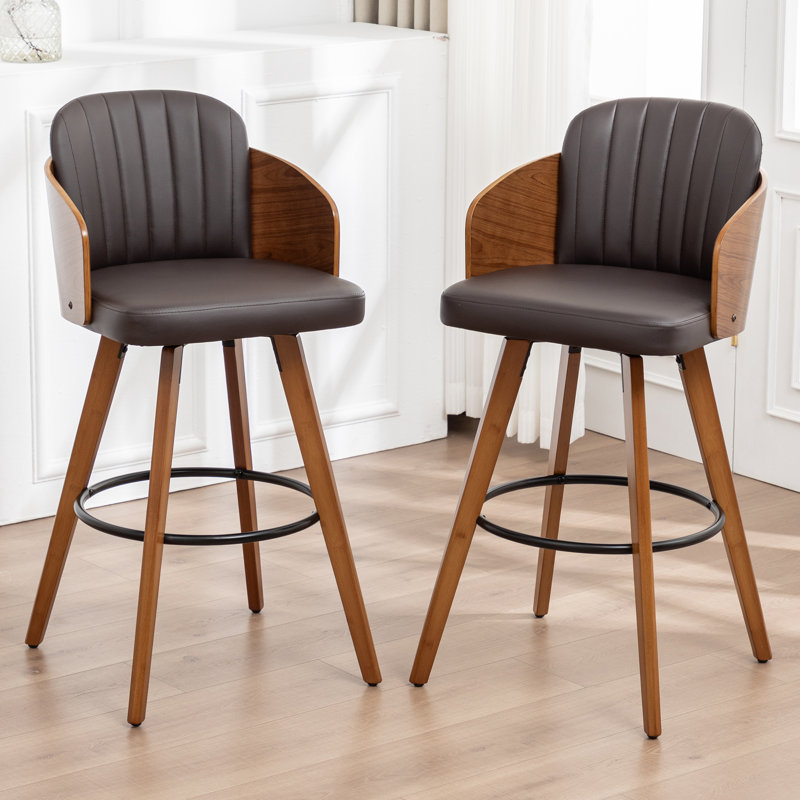 Ljubka Swivel Stools, Counter Stool (26.18" Seat Height), Brown