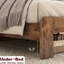 Base de lit plateforme en bois pour grand lit avec tête de lit à DEL et rangement 2 Usbs, niveau de performance silencieux, pas de sommier nécessaire, étapes d'installation simples, amplement sous la zone de charge, fonctionnement silencieux-383712370