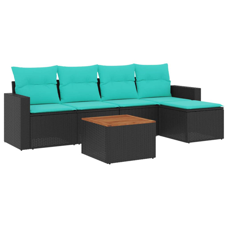 Ensemble de canapé de patio 6 pièces avec coussins pour l'extérieur