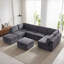 Canapé modulaire modulaire, canapé convertible avec rangement, ensemble de canapé pliant multifonctionnel en tissu, canapé 8 places-130191705-130191708