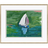 Pond Boat Blue Giclee Print by Dana Gibson