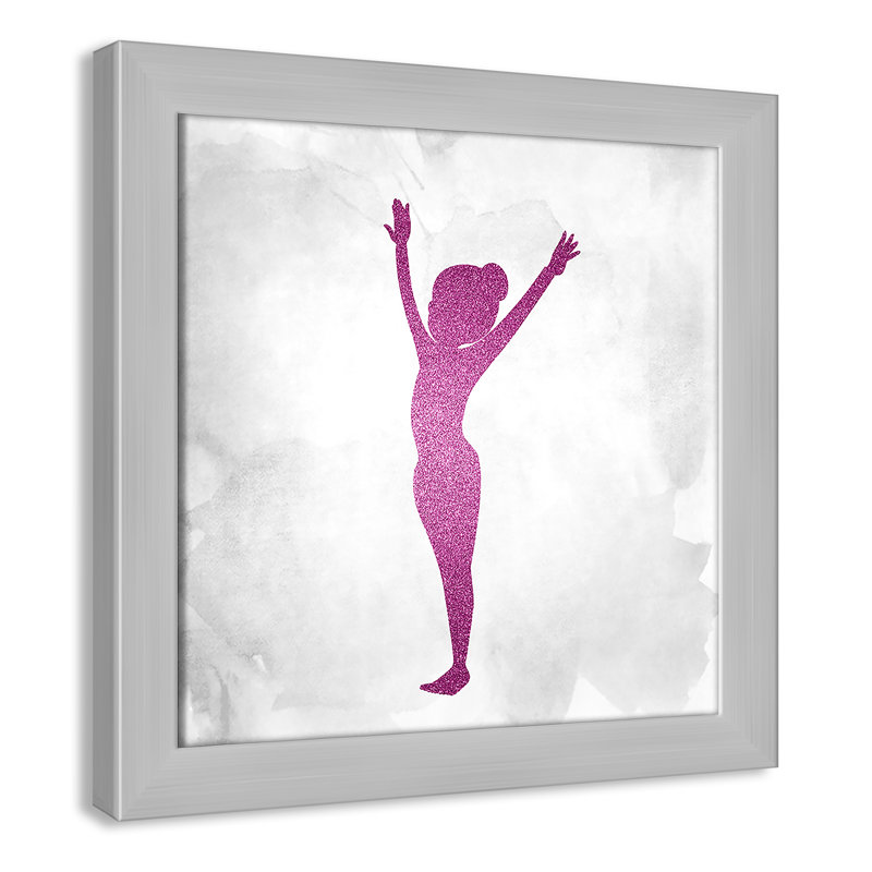 Gymnastique 2, H 18 po x l 18 po x P 0,63 po, Encadré plat argent