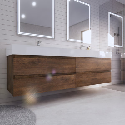 Babajide 83.3'' Bathroom Vanity with Acrylic Top