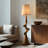 Beige + Burlywood Fabric + Resin Free form Floor Lamps