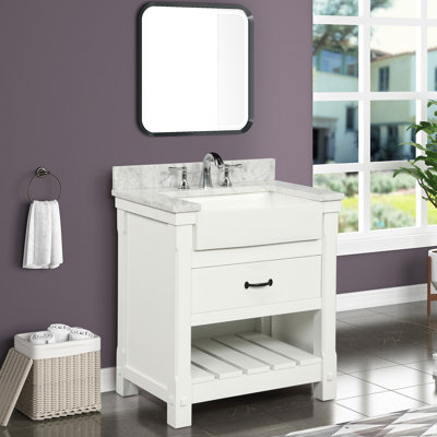 Pamelia 31'' Single Bathroom Vanity with Marble Top