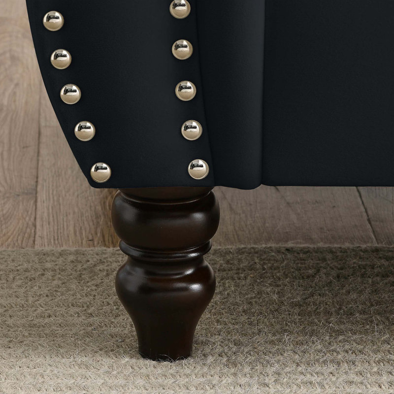Canapé Chesterfield 58,8 po 2 places, Noir