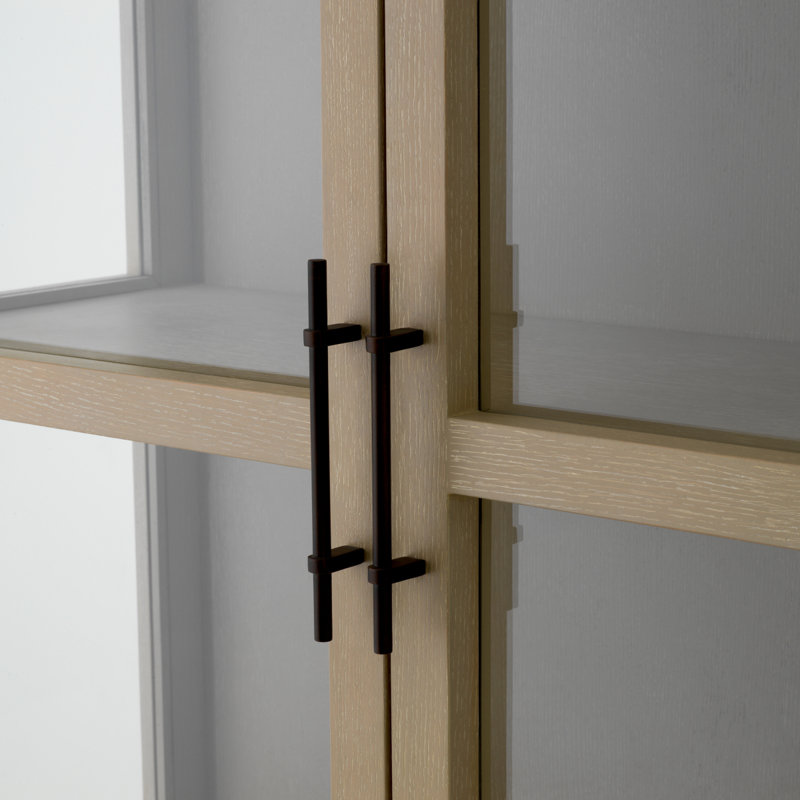 San Bernardino Display Stand, Washed Oak/Bronze