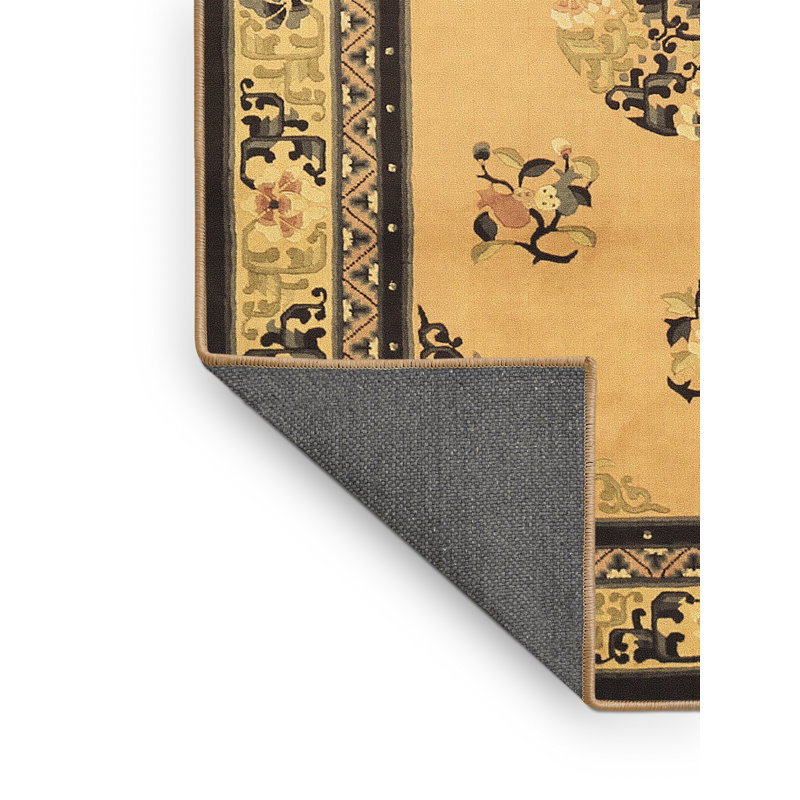 Tapis oriental oriental fabriqué à la machine en brun, Rectangle de 5 pi x 8 pi