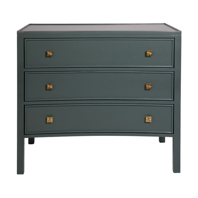 Grayson Solid Wood 3 - Drawer Accent Chest, Green Black