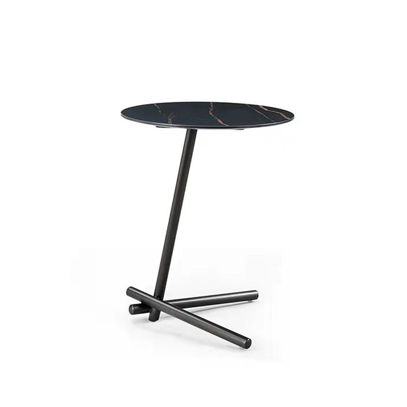 Stone Top Single Coffee Table, Black