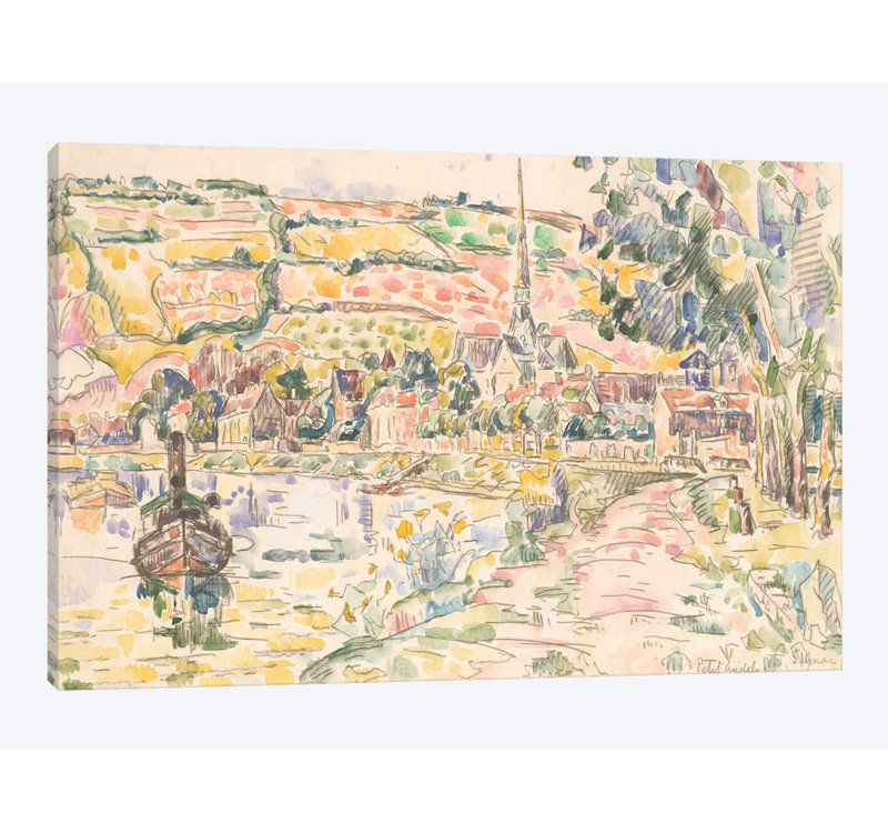 « petite andely-the river bank », reproduction sur toile, H 26 po x l 40 po x P 1,5 po, Toile tendue, Pas de tapis