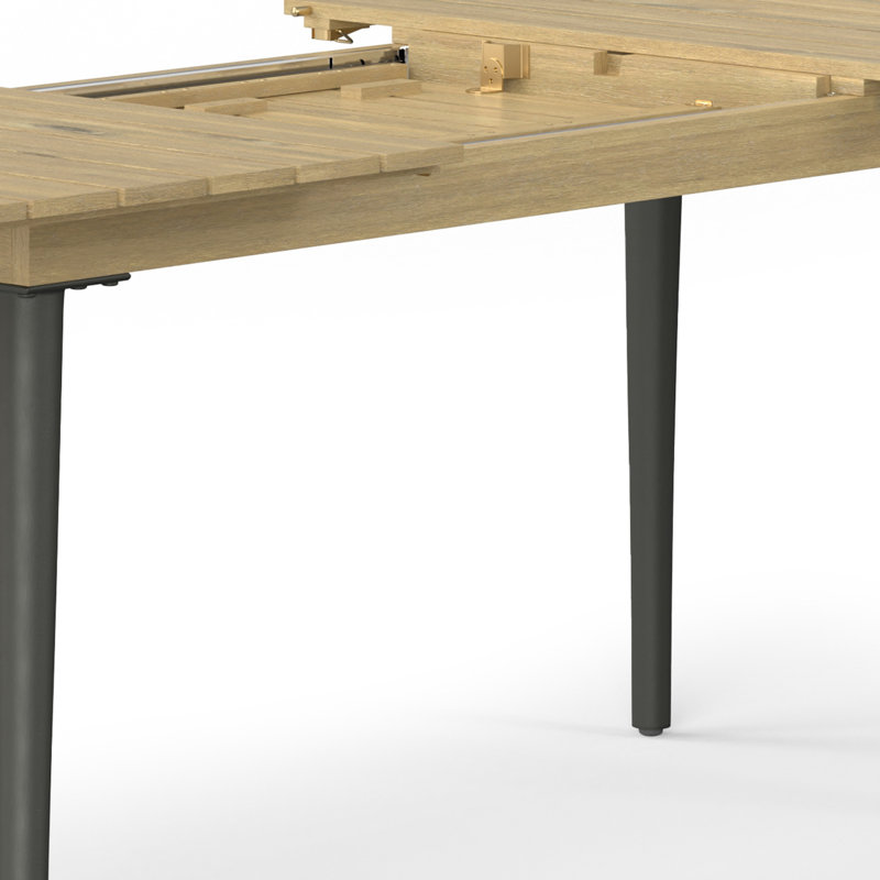 Beachside Light Teak Acacia Wood Extendable Outdoor Dining Table