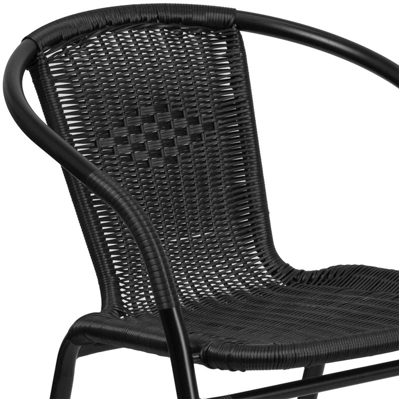 Fauteuil de patio empilable Pellegrini, Noir