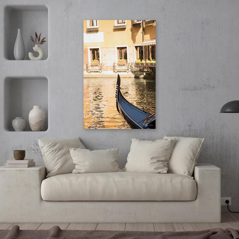 Gondole à reflets bleu gris blanc, H 36 po x l 24 po