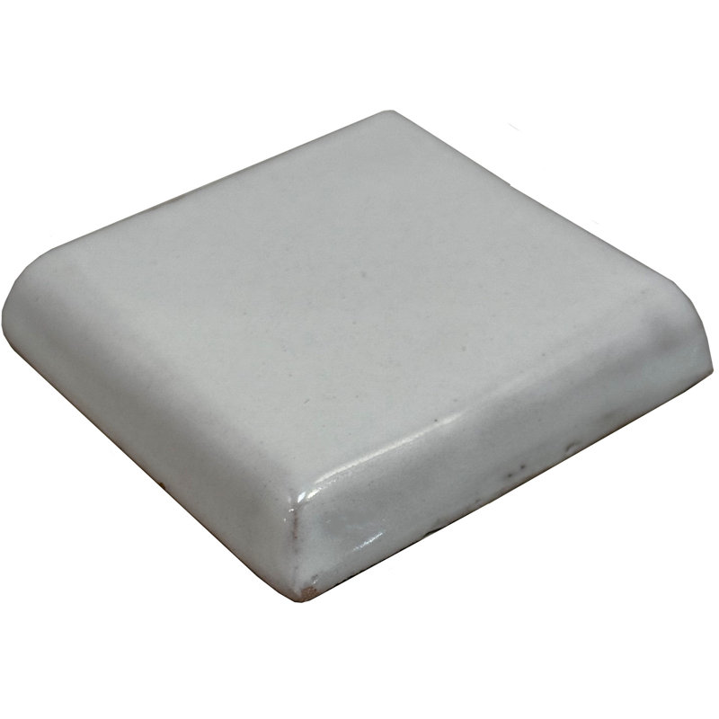 9pcs TalaMex Mexican Clay Talavera Bullnose, 2" W x 2" L, Pure White