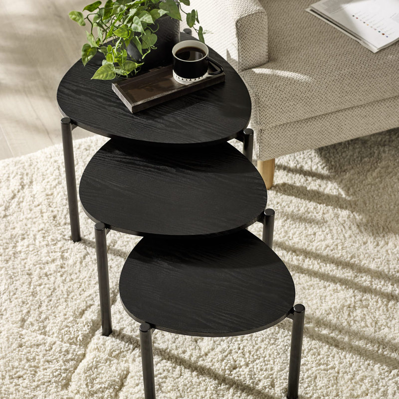 Teardrop Nesting Side Table, Black