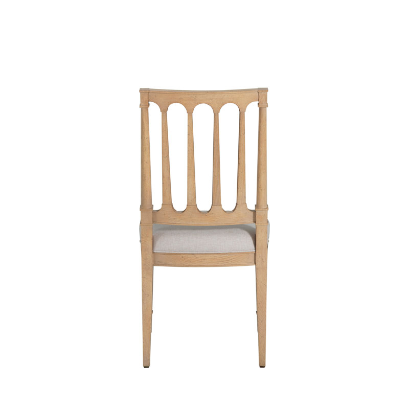 Mathis Wood Sculpted Back Dining Side ChaiRr, Rustic French Oak