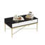 Table basse moderne en noir et blanc avec 2 tiroirs pour le rangement du salon | Idée de cadeau