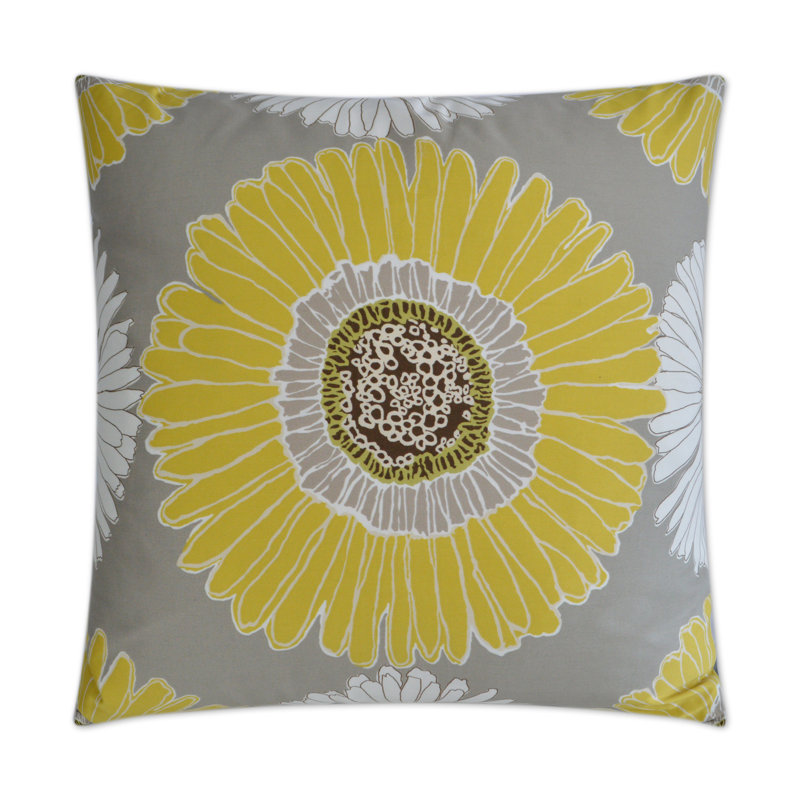 Sunshine Square Pillow Cover & Insert, Gray