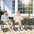 34-inch Round Hdpe Outdoor Bar Table, All-weather Counter Height Patio Table-1248082157
