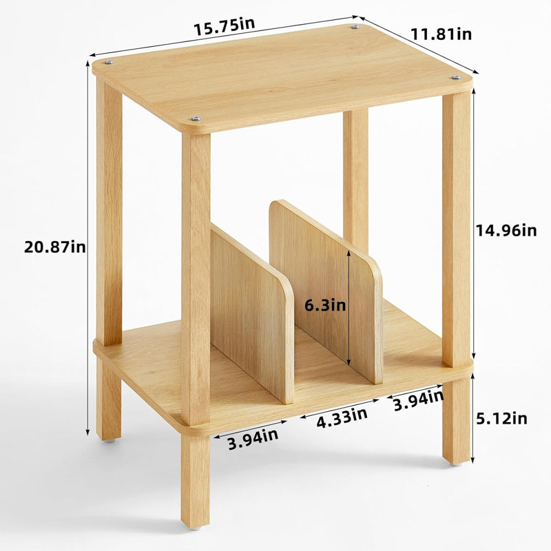 Support pour tourne-disque à 2 niveaux en bambou, Naturel