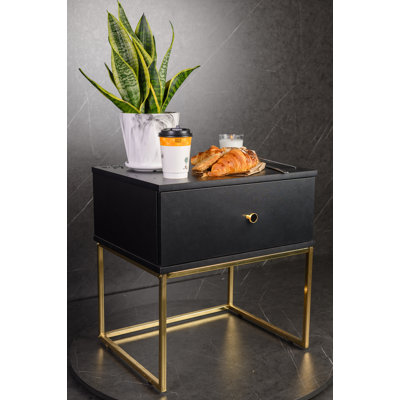 Marigold 50.2cm W Manufactured Wood Bedside Table
