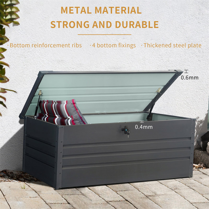 Coffre de terrasse extérieur en métal 260 gallons imperméable