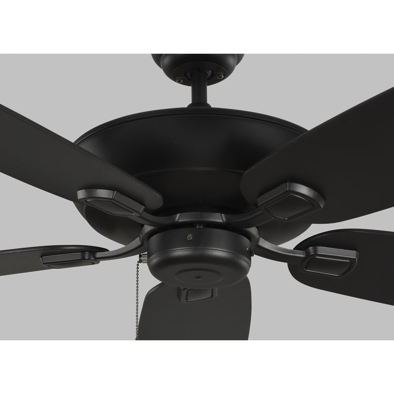 Jacobi 52'' Ceiling Fan with LED Lights, Midnight Black with Black Blades