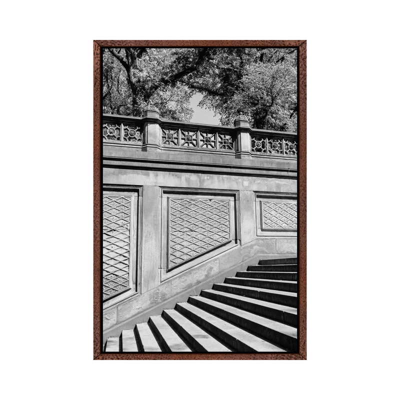 Central Park IV 1 Piece Wall Art on Canvas, 101.6cm H x 66.04cm W x 3.81cm D, Classic Brown Wood Framed