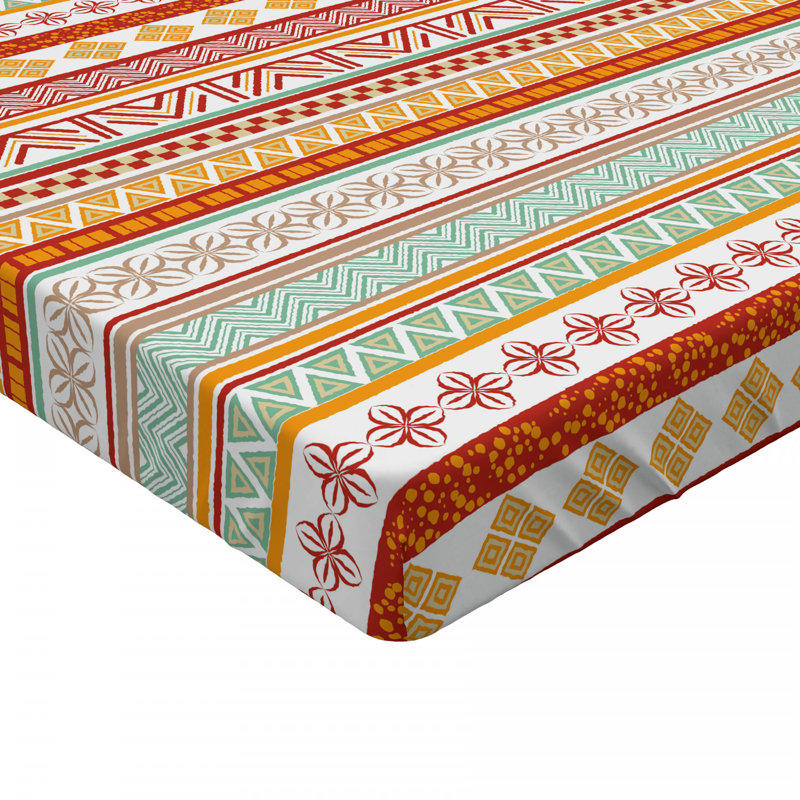 Microfiber Geometric Fitted Sheet, Queen Fitted Sheet