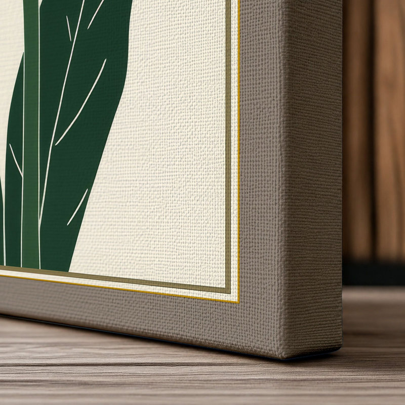 Bird of Paradise Botanical - Wrapped Canvas, 18x12 - 45.7 x 30.5 cm, Taupe Border
