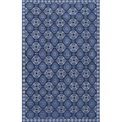 Capistrano Geometric Area Rug in Blue/Silver/Ebony