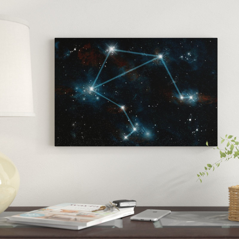 Reproduction d’art sur toile tendue, "the constellation libra the balances" par marc', H 18 po x l 26 po x P 1,5 po