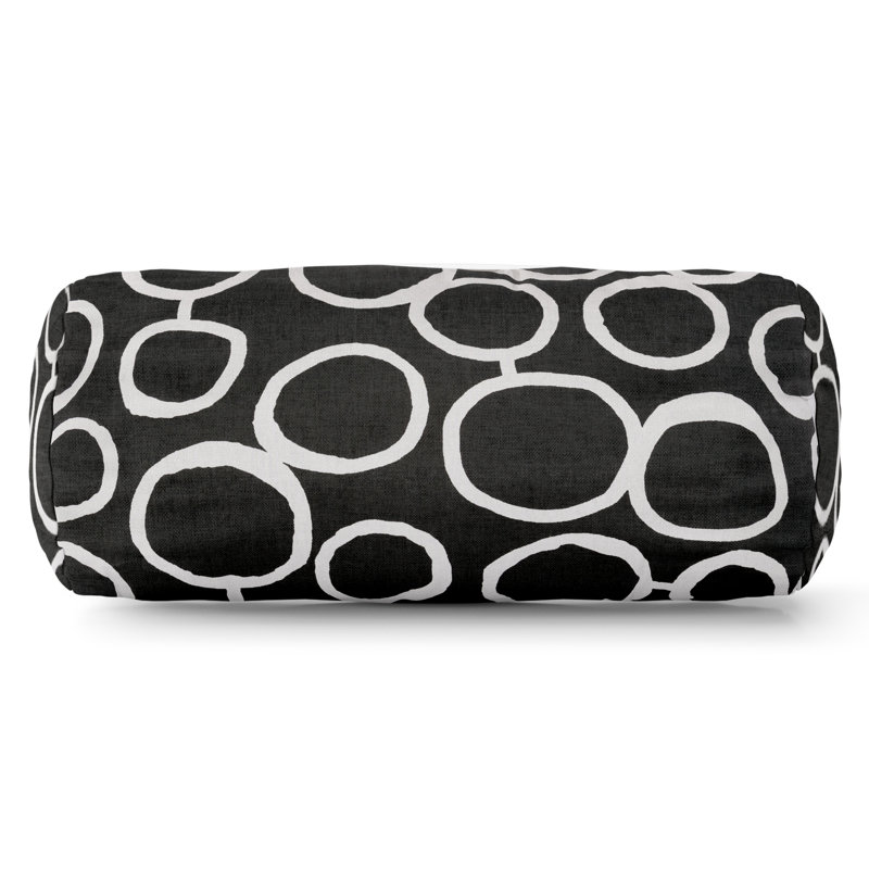 Fusion Geometric Cotton Reversible Throw Pillow, Black